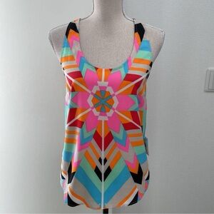 Mara Hoffman Multicolor Geometric Tank Sleeveless Scoop Neck Size S NEW